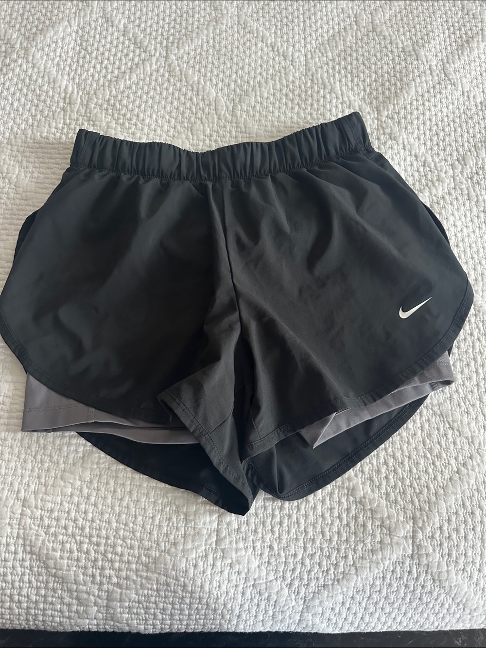 Nike Black Women's Athletic Shorts with Grey Inner Layer Size M
